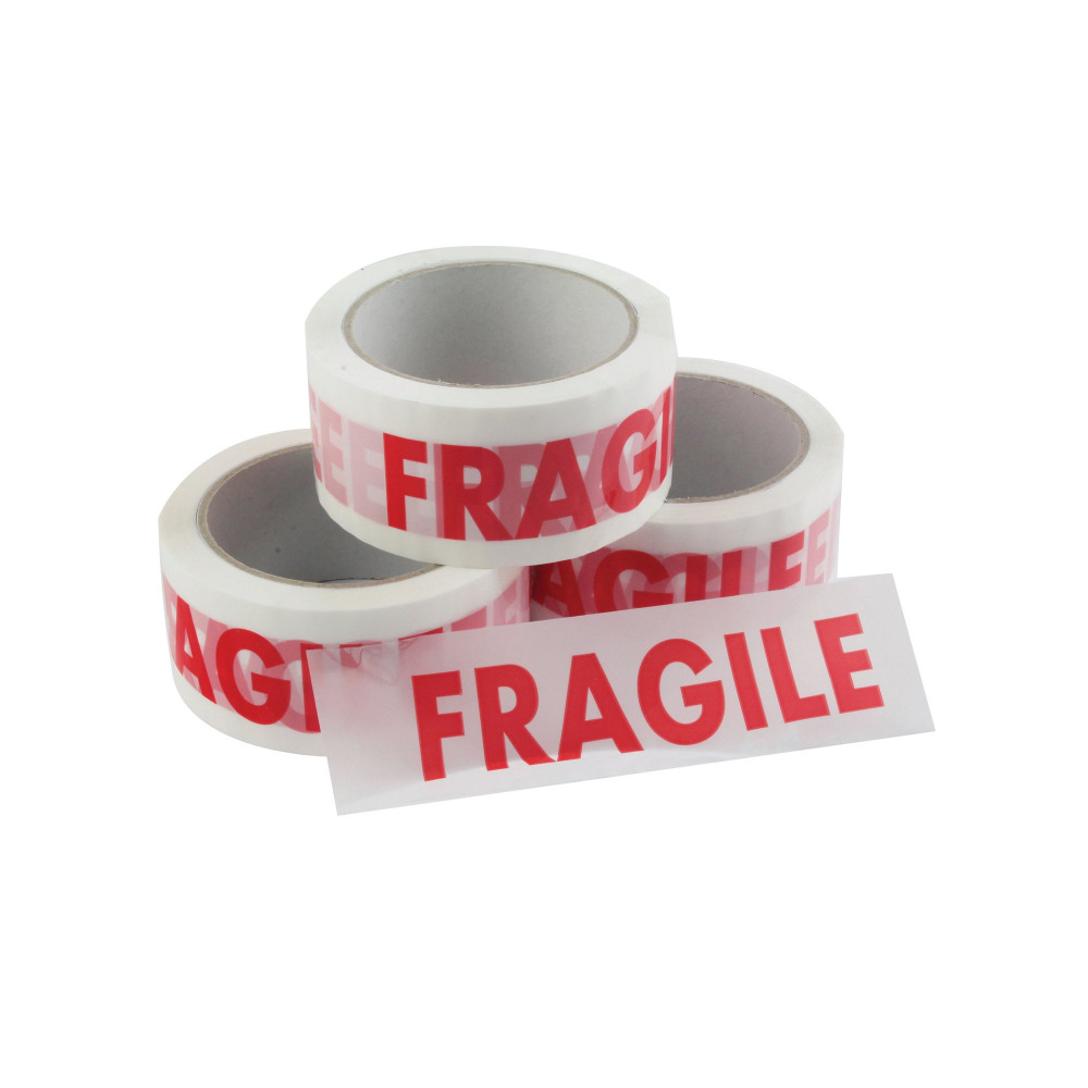 VINYL TAPE FRAGILE WHTE/RED 50MMX66M