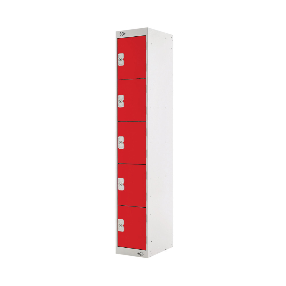 FIVE COMPARTMENT LOCKER 300 RED