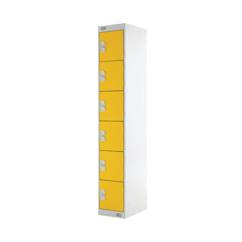 SIX COMPARTMENT LOCKER 300 YELLOW