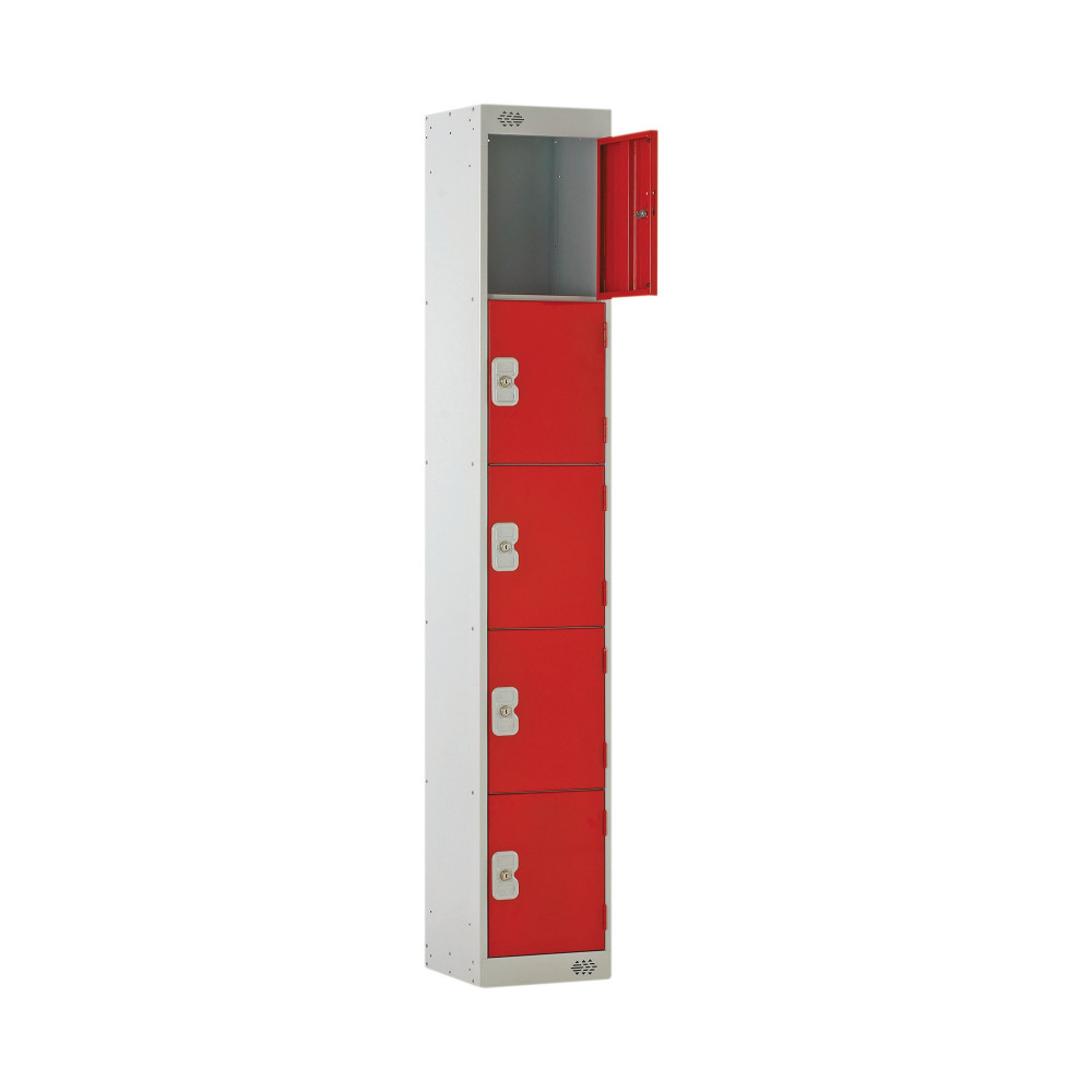 FIVE COMPARTMENT LOCKER 450 RED