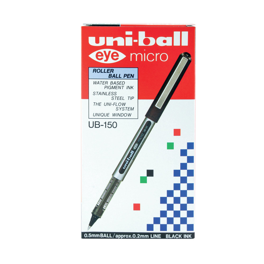 UNI-BALL LIQUID INK RBALL BLK PK12