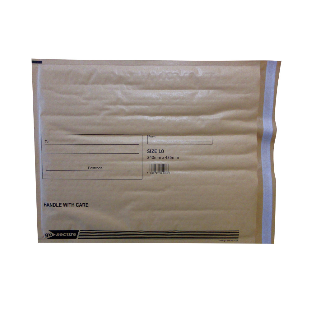 GOSECURE BUBBLE ENV SIZE 10 GLD PK50