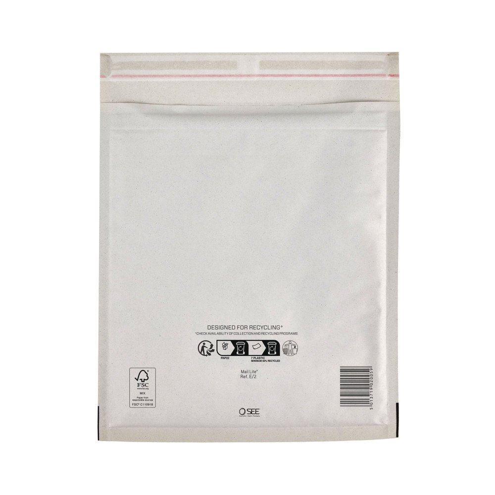 BUBBLE LINED BAG WHITE 220X260 PK100