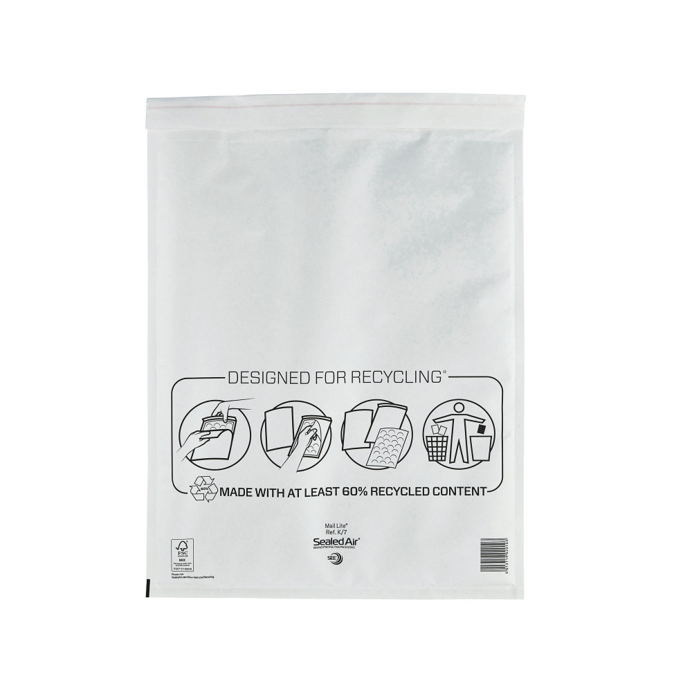 MAIL LITE BUBBAG WHT K7 350X470 P50