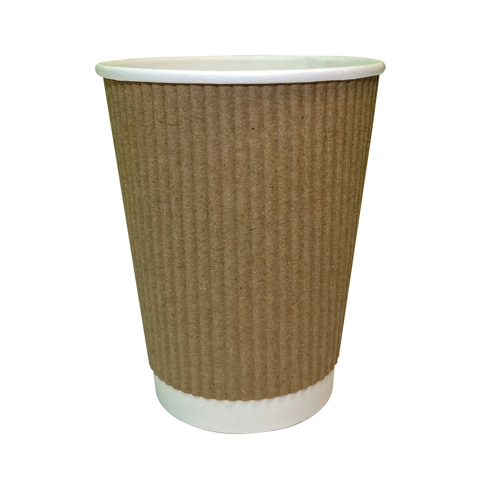 CUP 8OZ KRAFT RIPPLE PK500
