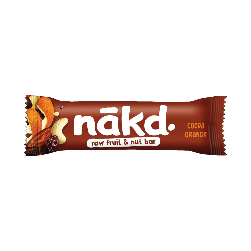 NAKD COCOA ORANGE BARS 35G PK18