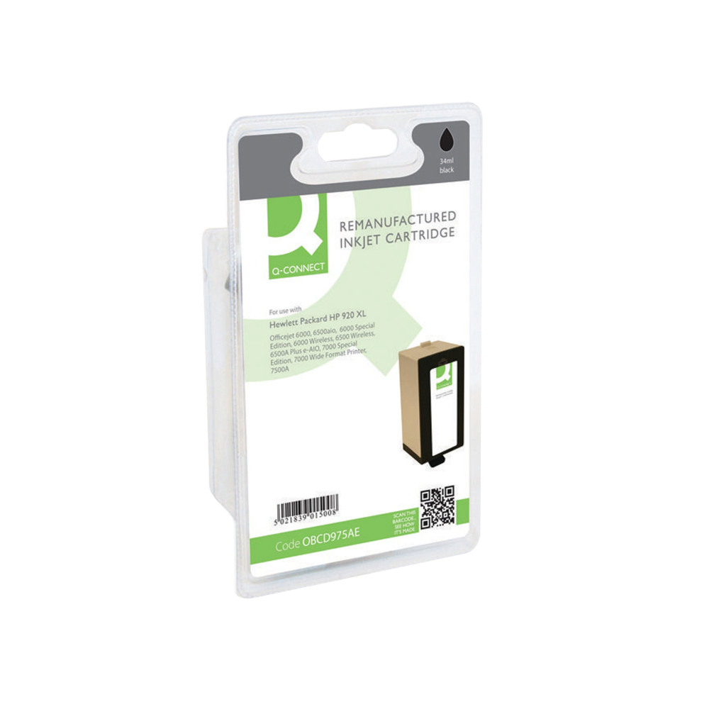 Q-CONNECT HP 920XL BLACK INK CD975AE