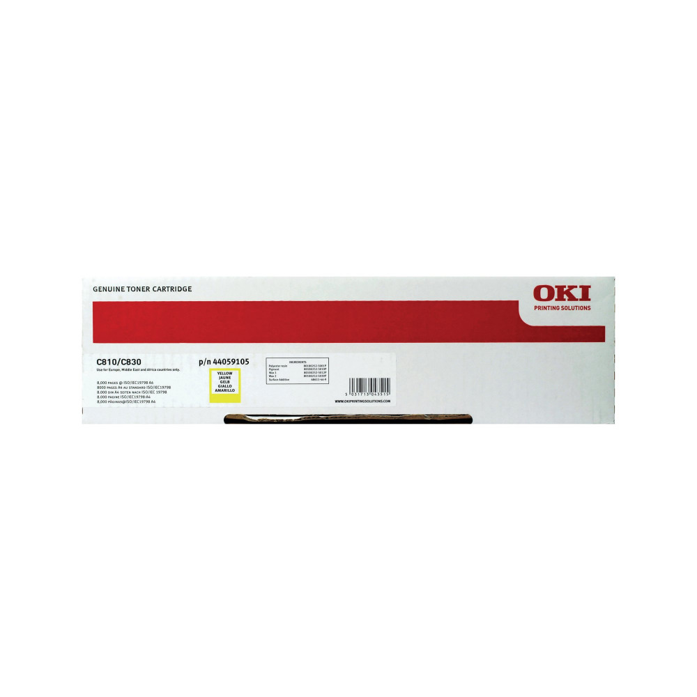 OKI C810 830 LASER TONER YELLOW