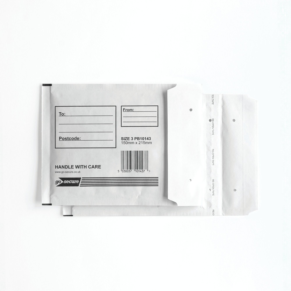 GOSECURE BUBBLE ENV SIZE 3 WHT PK10
