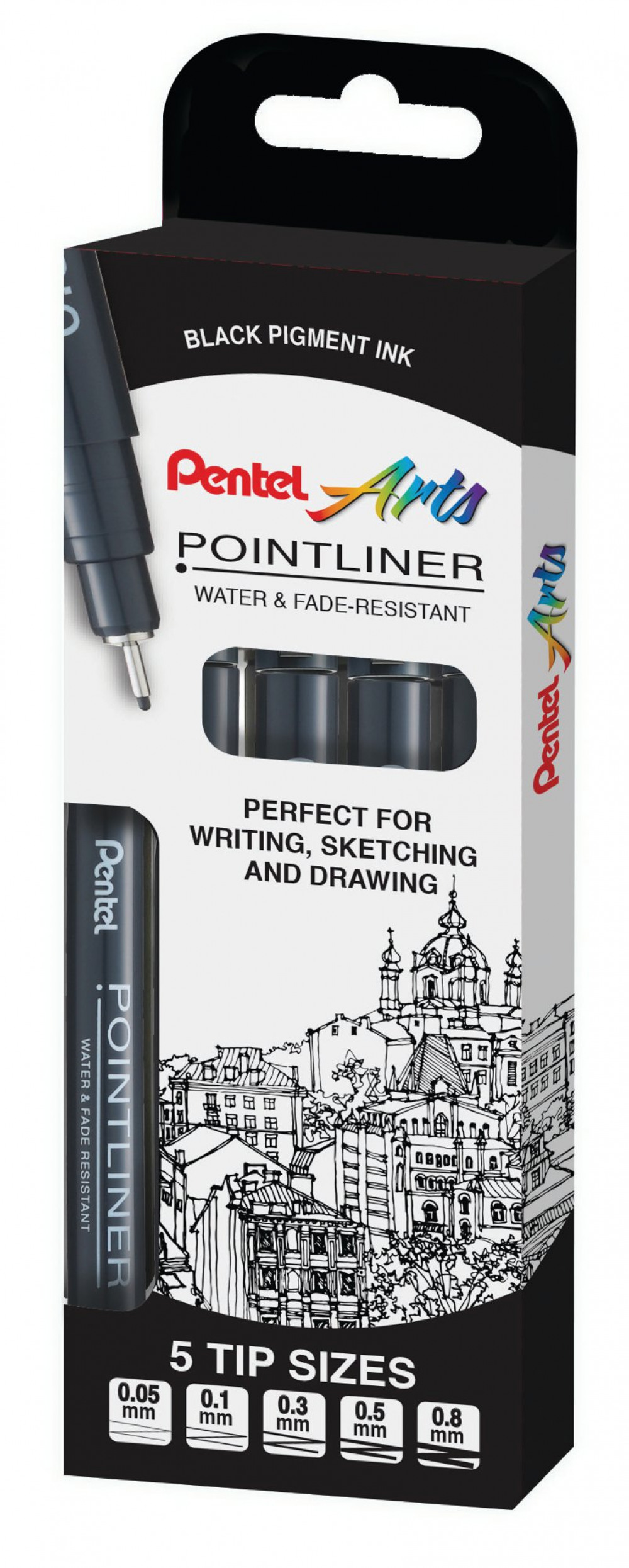 PENTEL POINTLINER AST SIZES BLACK P5