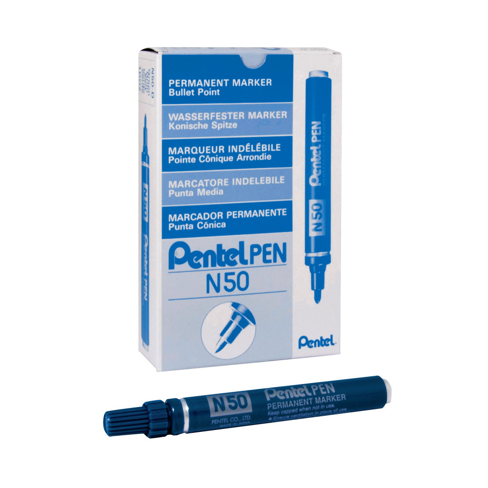 PENTEL N50 BULLET MARKER BLU BOX 12