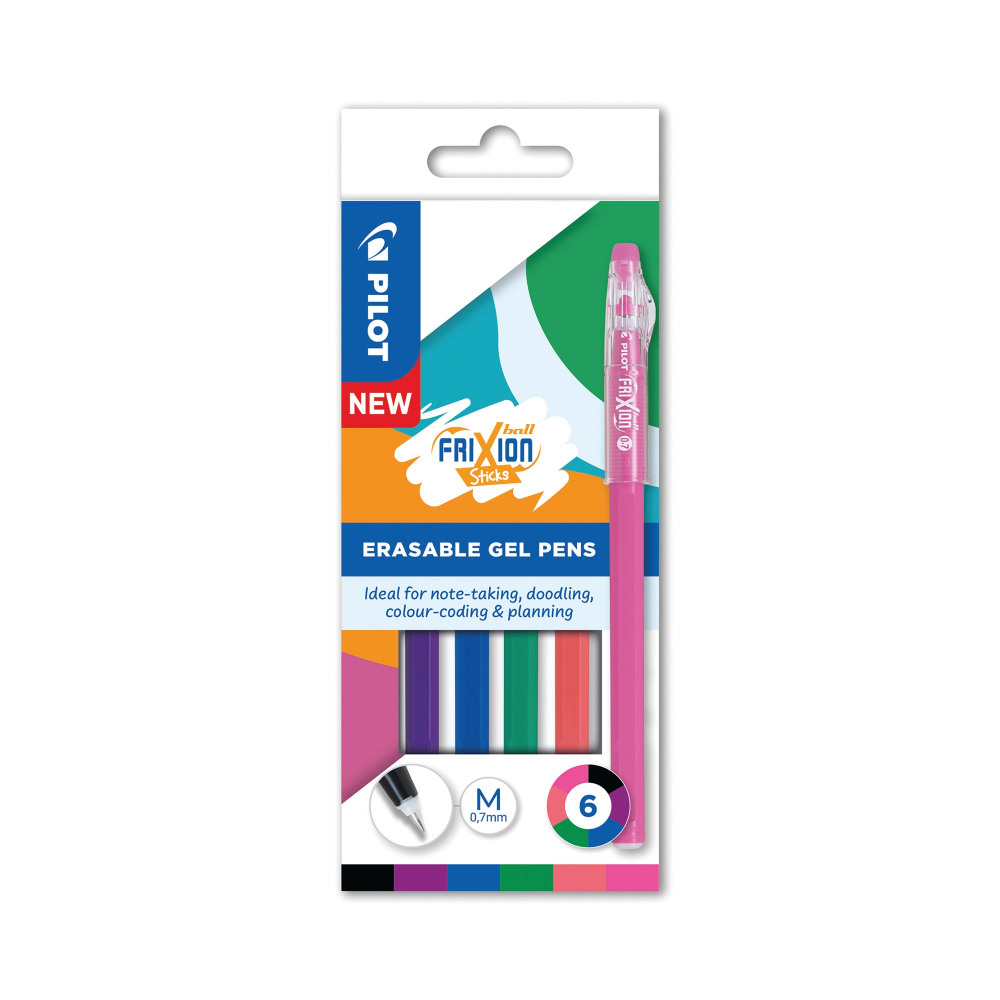 PILOT FRIXION BALL STICK WLT AST PK6