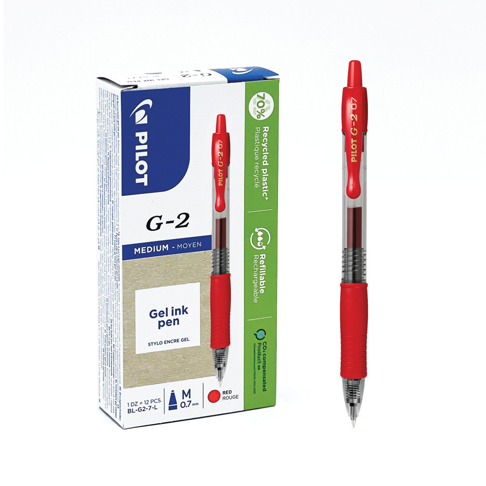PILOT G2 07 RFLABLE RED BOX 12