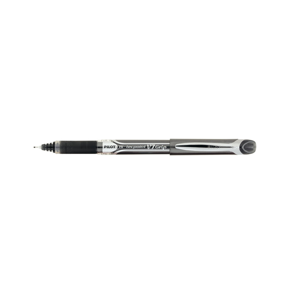 PILOT V7 GRIP LIQ INK RBALL BLK PK12