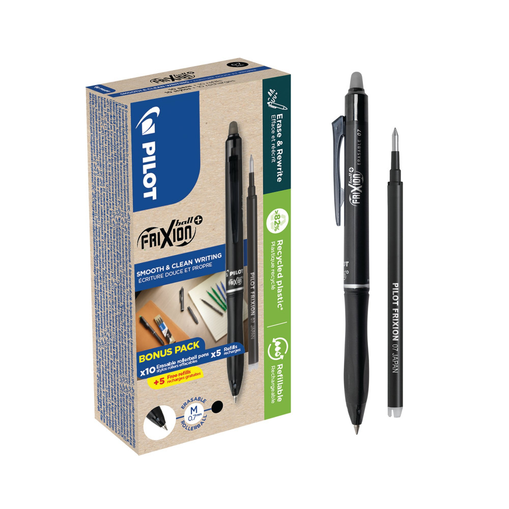 PILOT GREENPK FRIXION BALL+ BLK PK20