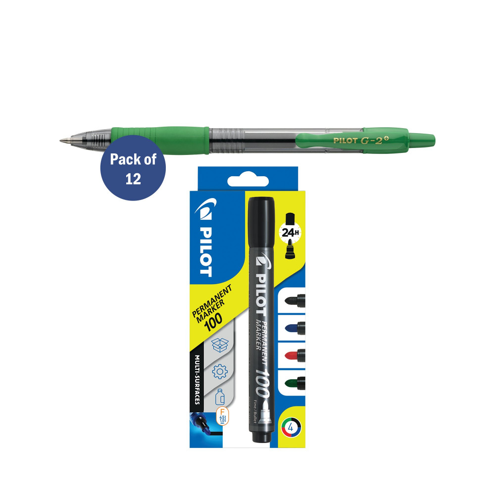 PILOT G2 GRN PK12 FOC X4 PILOT MKR