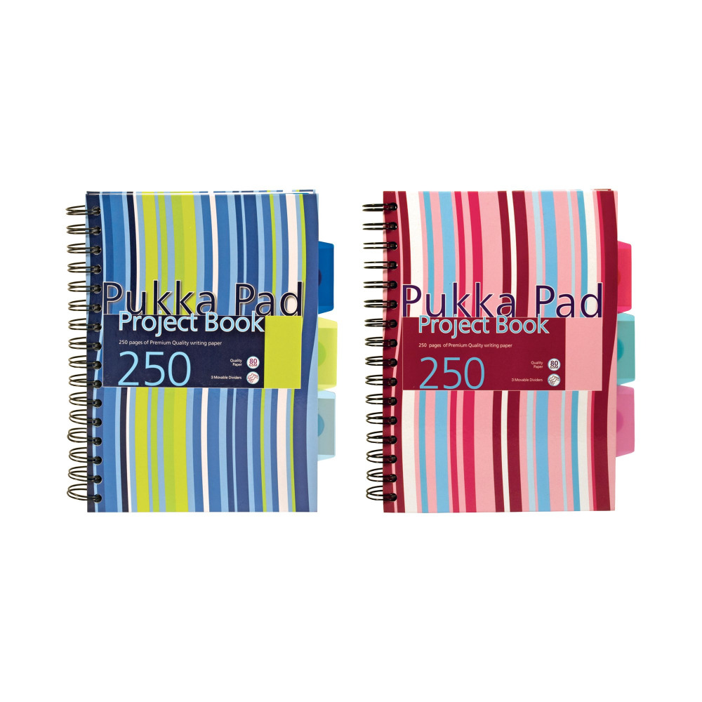 PUKKA A5 STRIPES WB PROJECT BOOK PK3