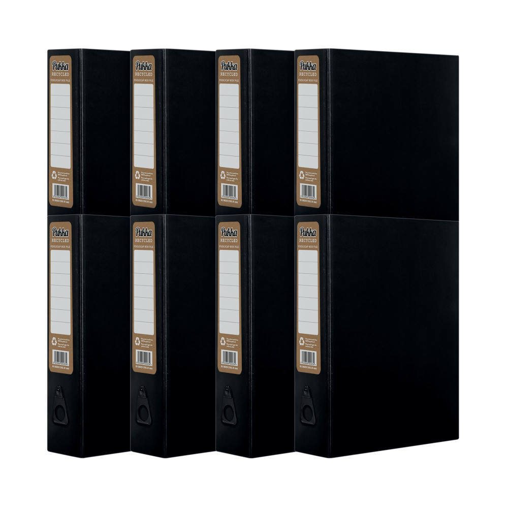 PUKKA RECYCLED BOX FILE FC BLK PK8