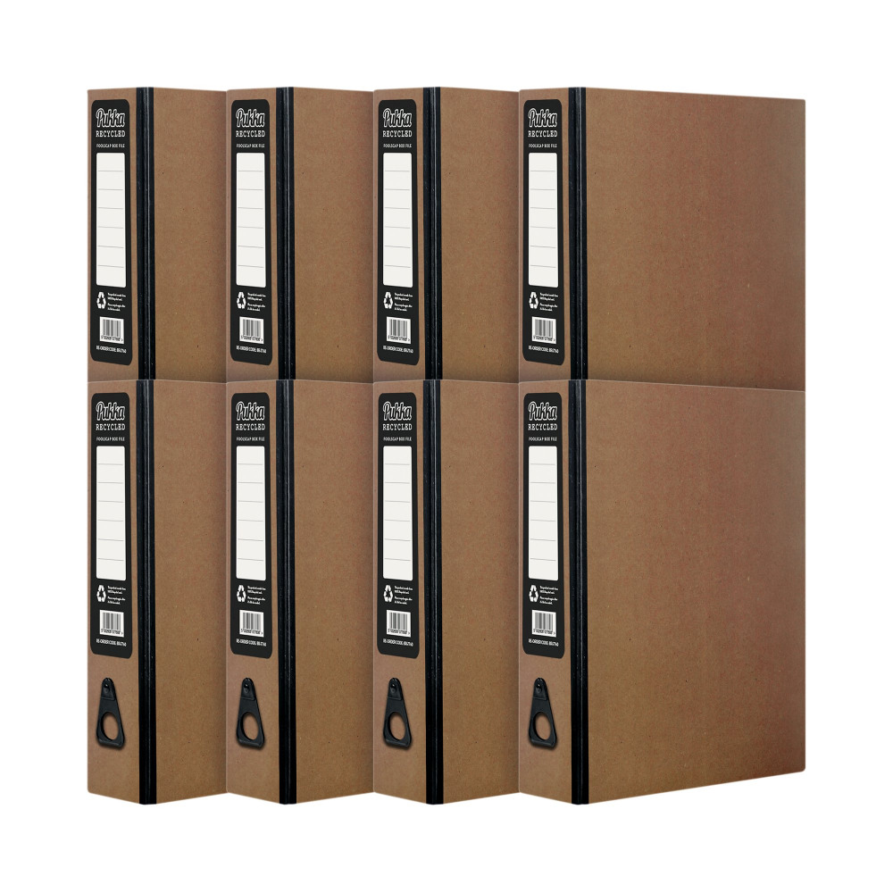 PUKKA RECYCLED BOX FILE FC KRAFT PK8
