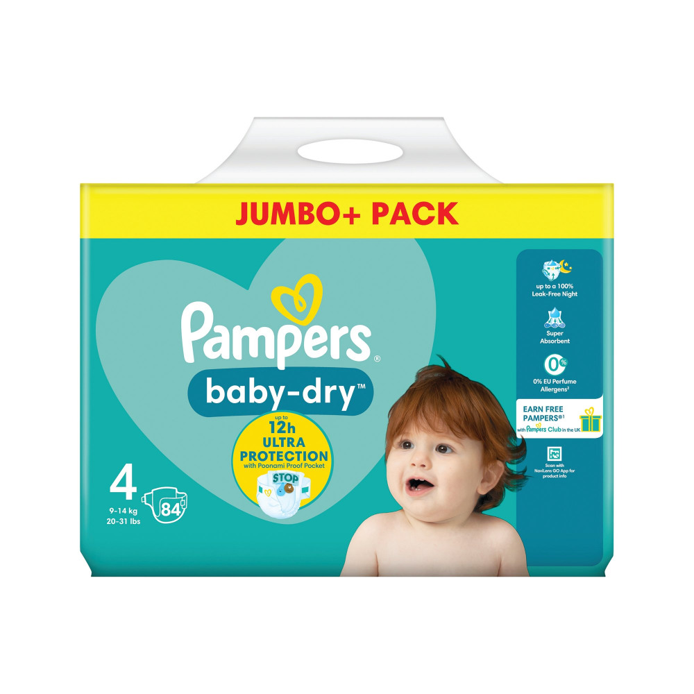 PAMPERS BABY DRY NAPPIES SIZE 4 P168