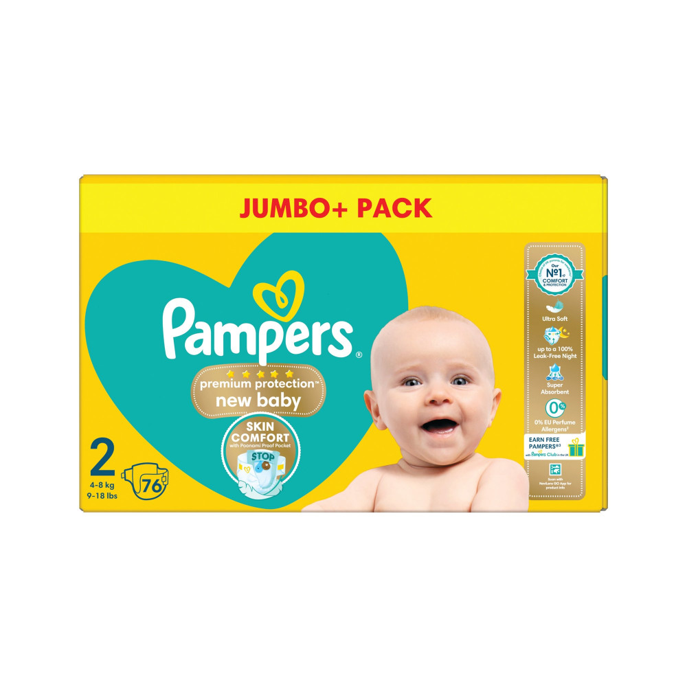 PAMPERS NAPPIES NEW BABY SIZE 2 PK76