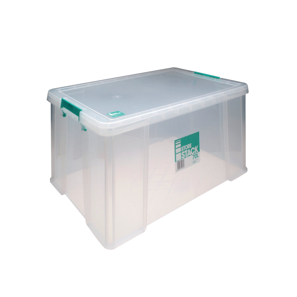 STORESTACK 70L STORAGE BOX CLEAR