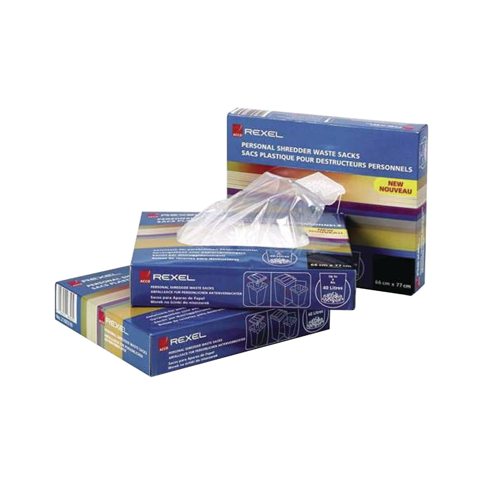 REXEL SHREDDER WASTE SACK 175L PK100