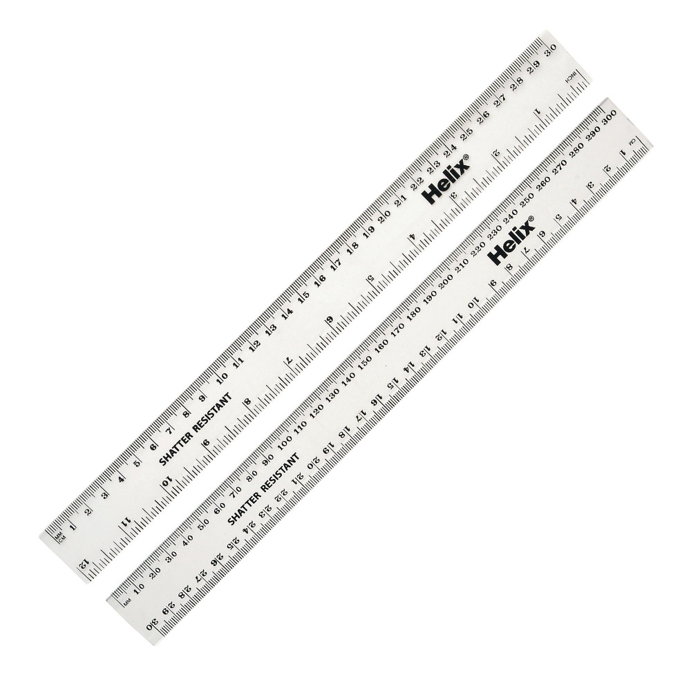 SHATTERPROOF RULERS 30CM CLEAR PK100