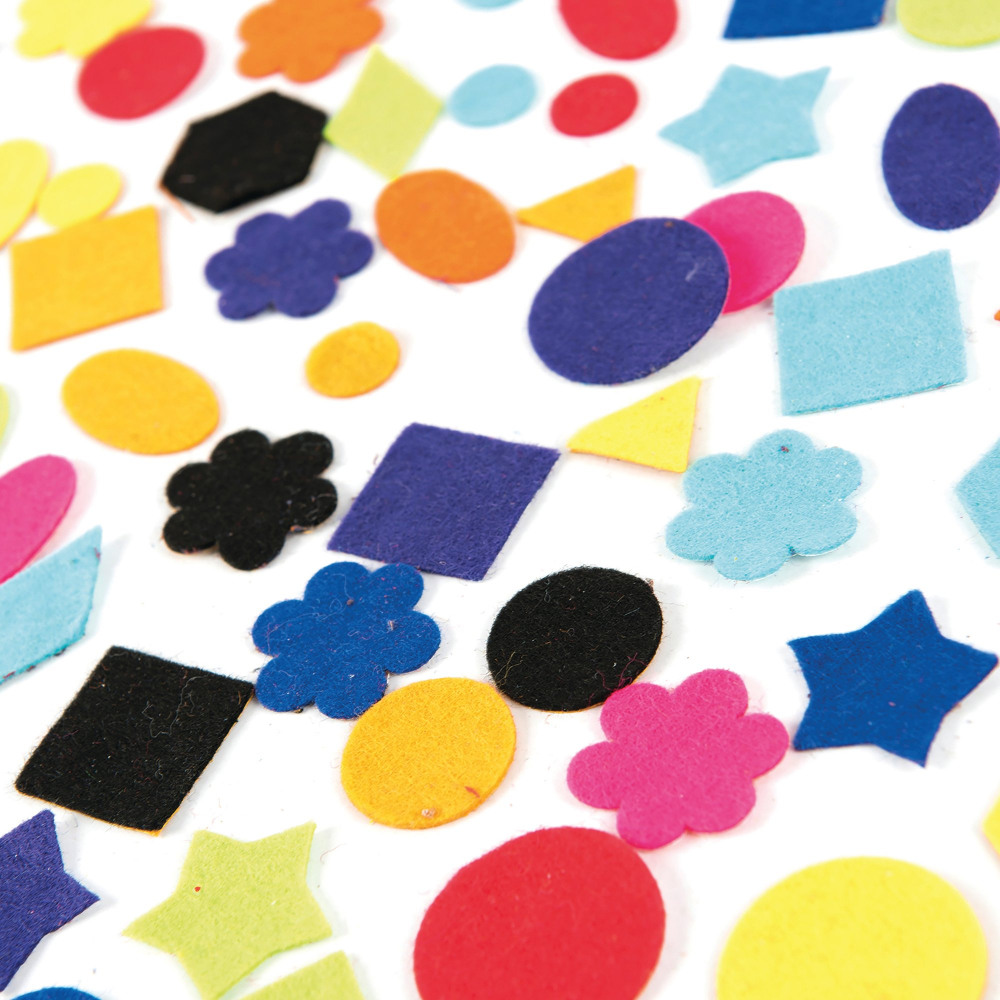 SELF ADHESIVE FELT SHAPES AST PK100