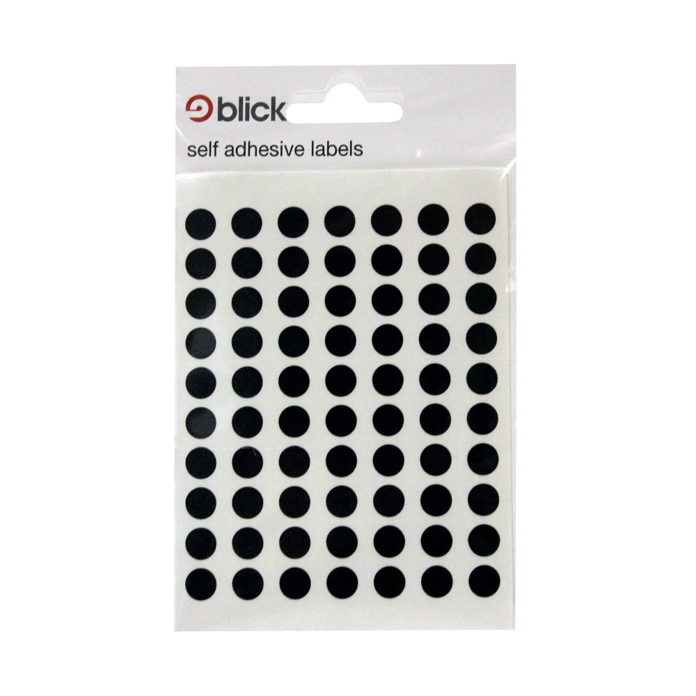 BLICK COLOURED LBLS 8MM BLACK PK9800