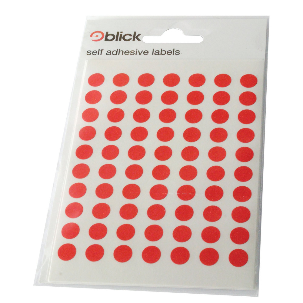 BLICK COLOURED LBLS 8MM RED PK9800