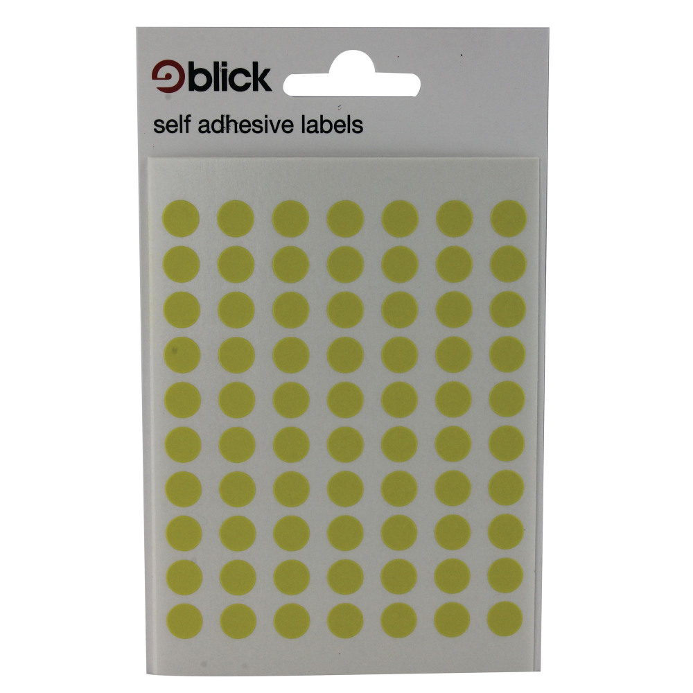 BLICK COLOURED LBLS 8MM YLLOW PK9800
