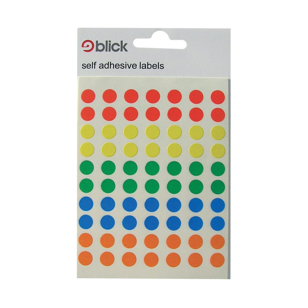 BLICK COLORED LBLS 8MM AST PK7000