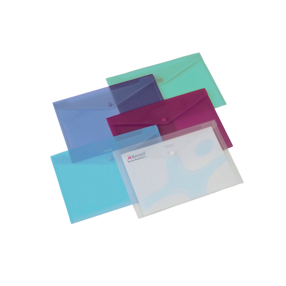 REXEL POPPER FOLDER A4 CLEAR ASD PK6