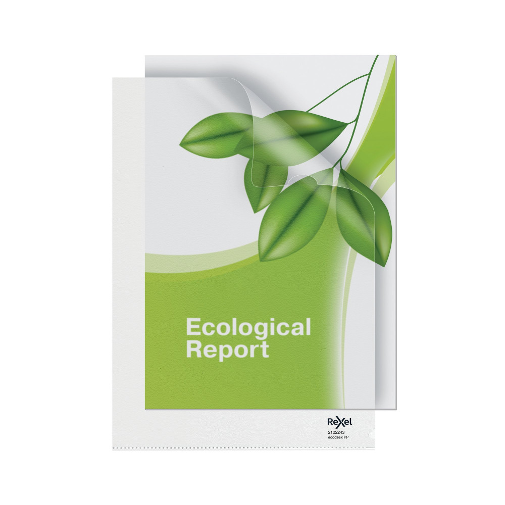 REXEL ECODESK A4 FOLDERS CLEAR PK25