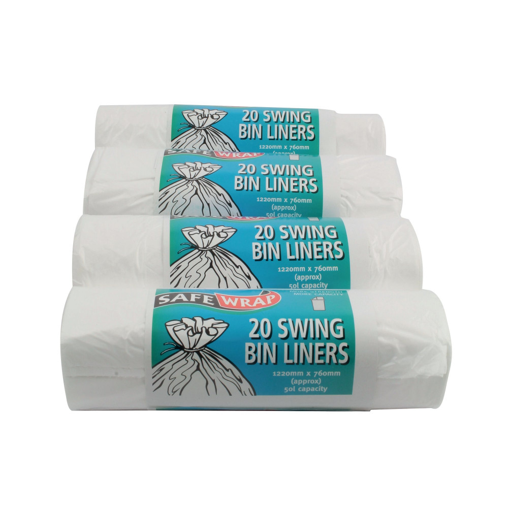 SAFEWRAP SWING BIN LINER PK4 PACK 80