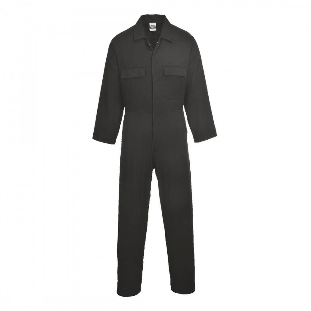 EURO WORK COTTON COVERALL BLK XXXL