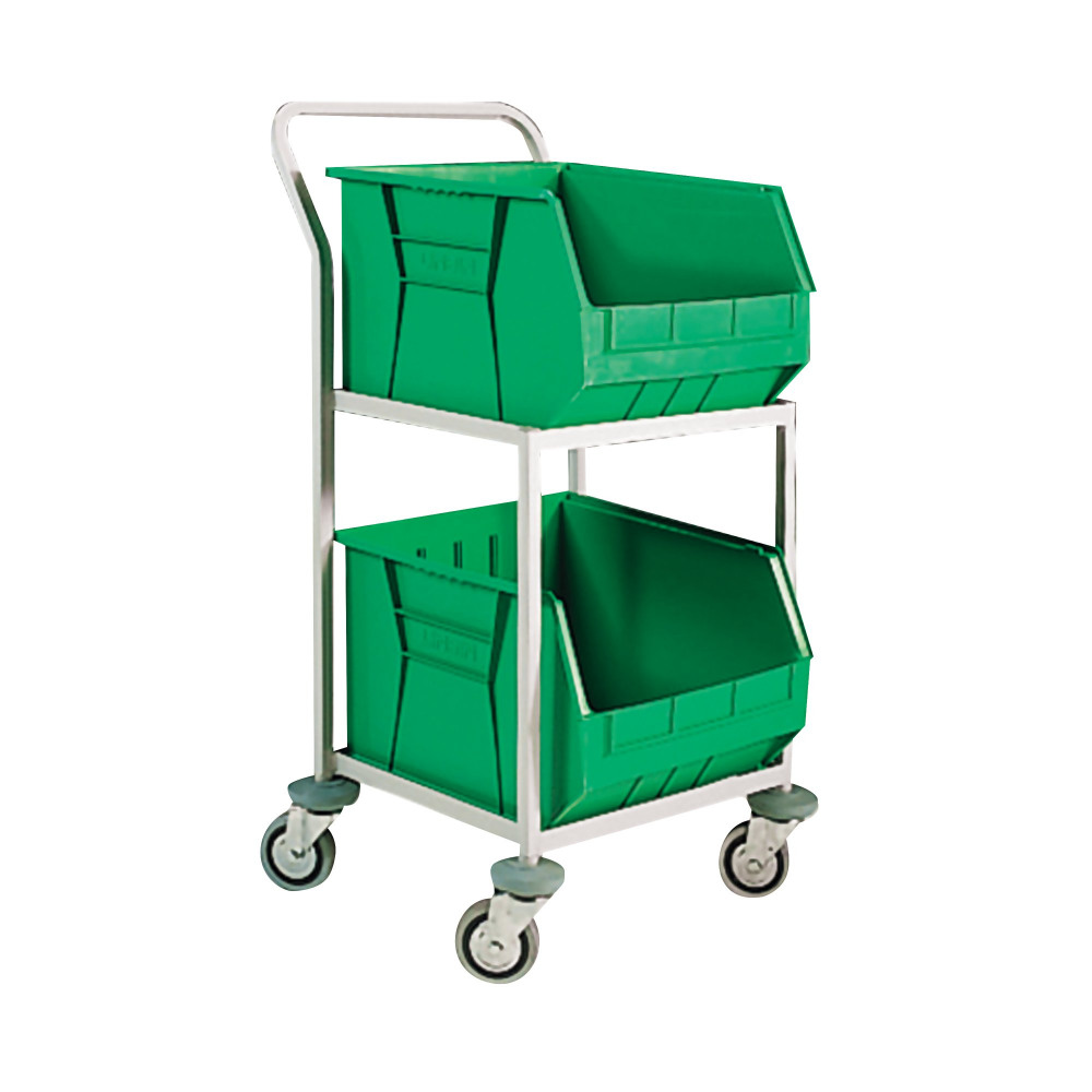 2 BIN STORAGE TROLLEY GREEN 321291