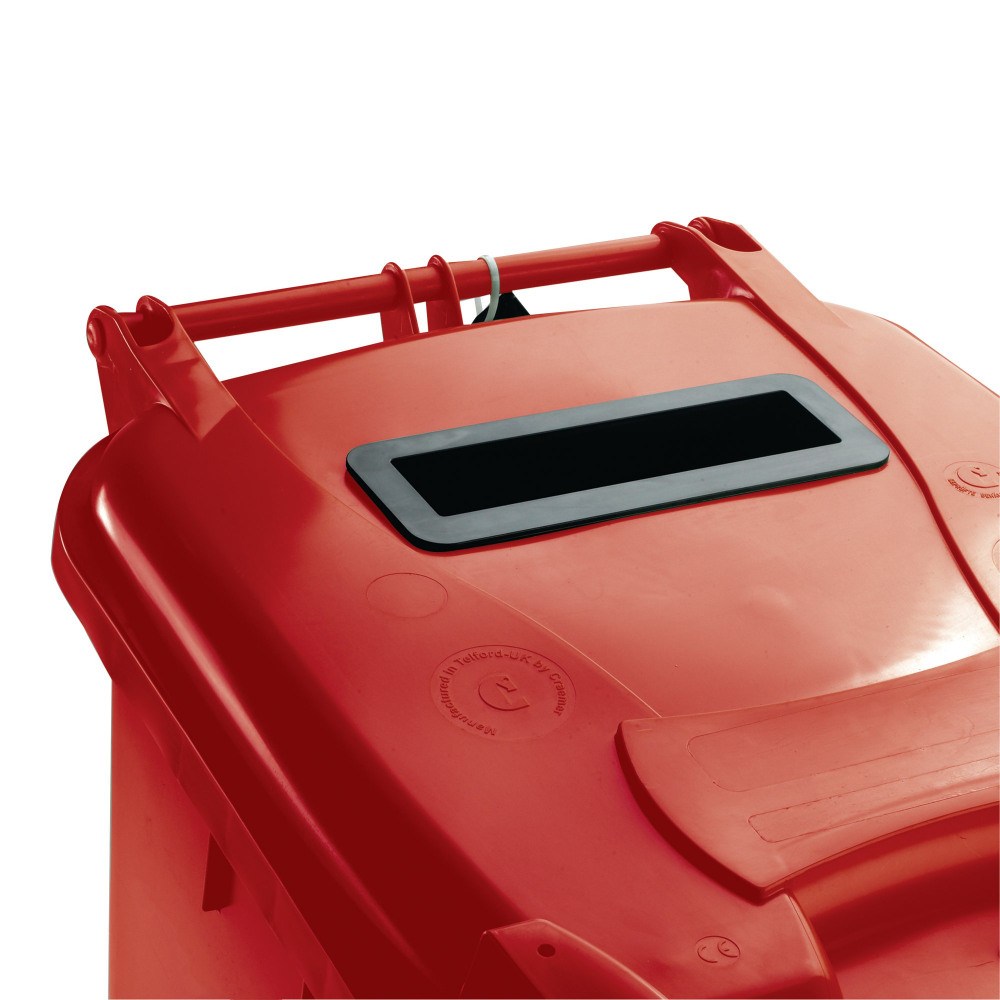 140L LOCKED RED WHEELIE BIN 377903