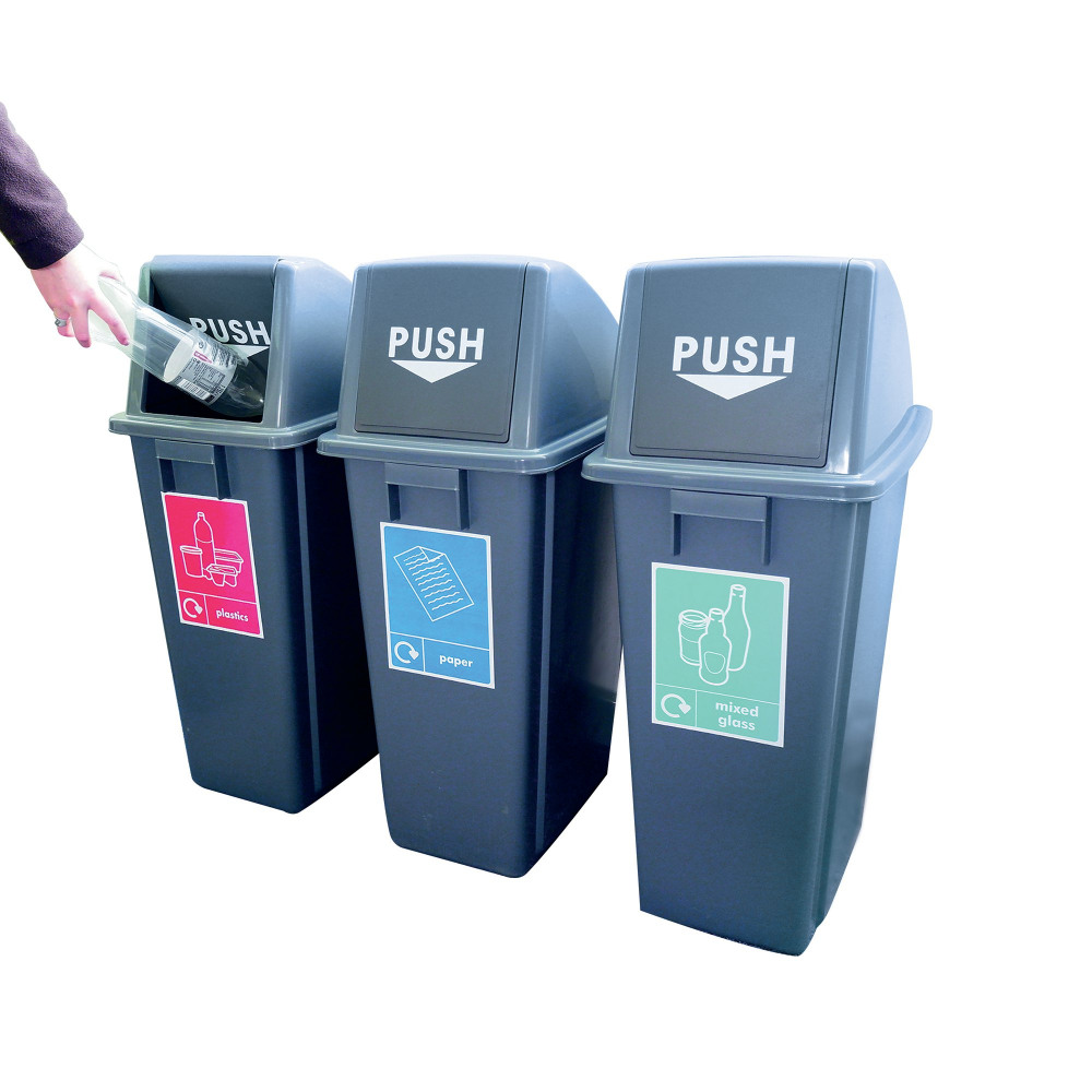 VFM SLIM RCYC BINS WITH STICKERS PK3