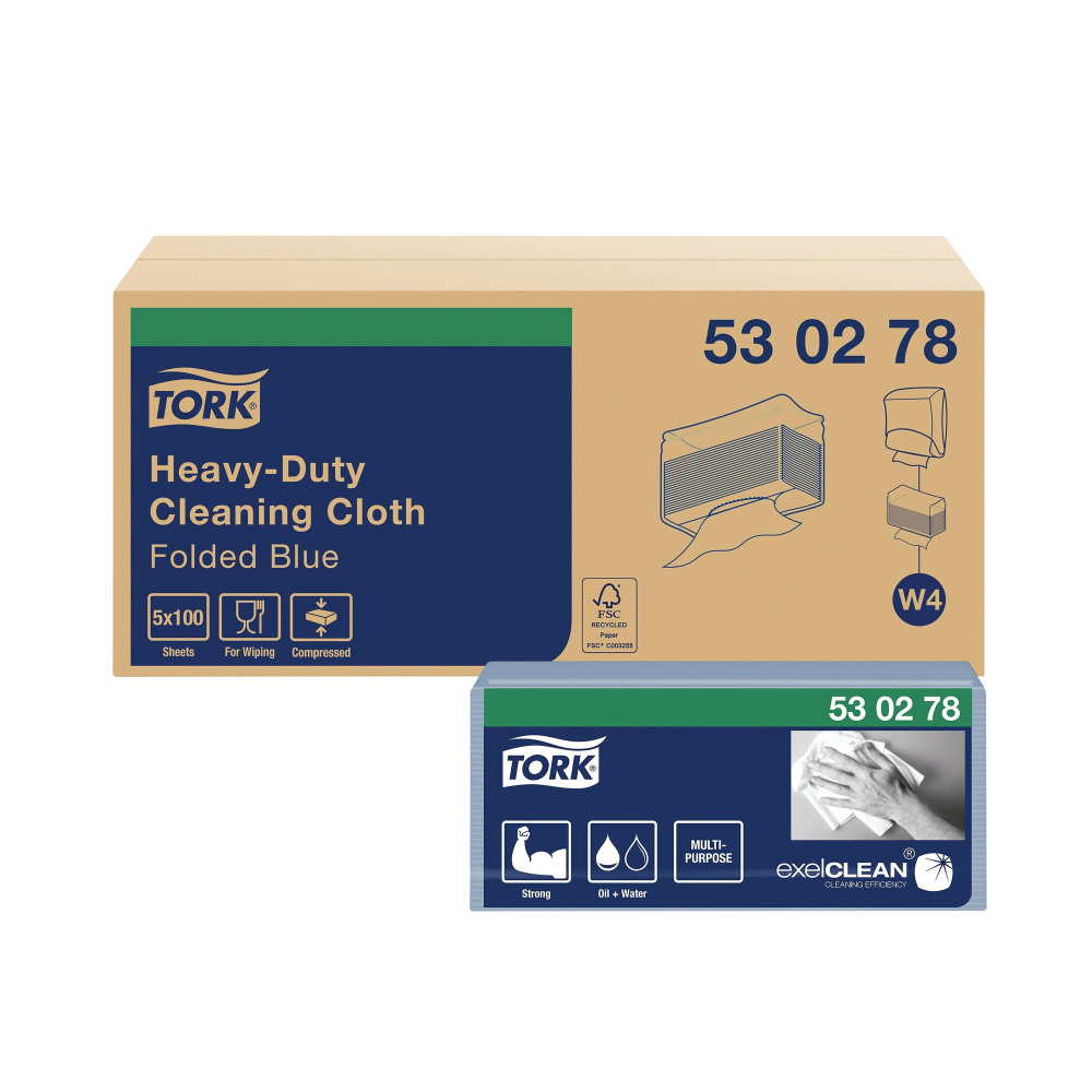 TORK HD CLOTH BLUE W4 100 SHTS PK5