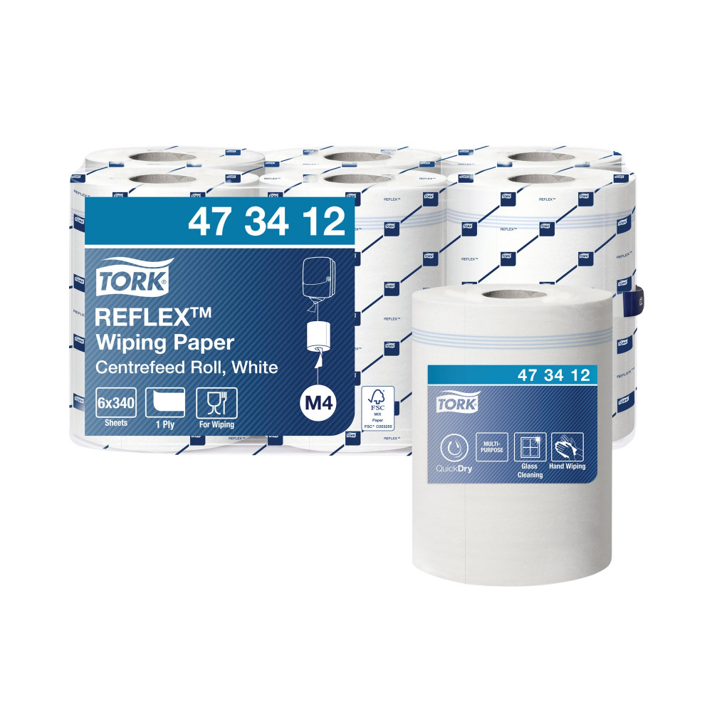 TORK REFLEX CENTREFD ROLL 1PLY WH P6