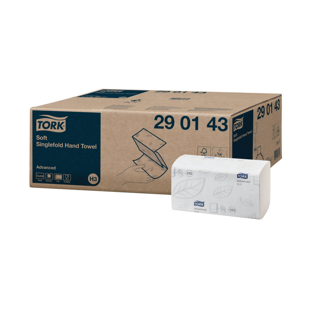 TORK HAND TOWEL V-FOLD 2-PLY WHT P15