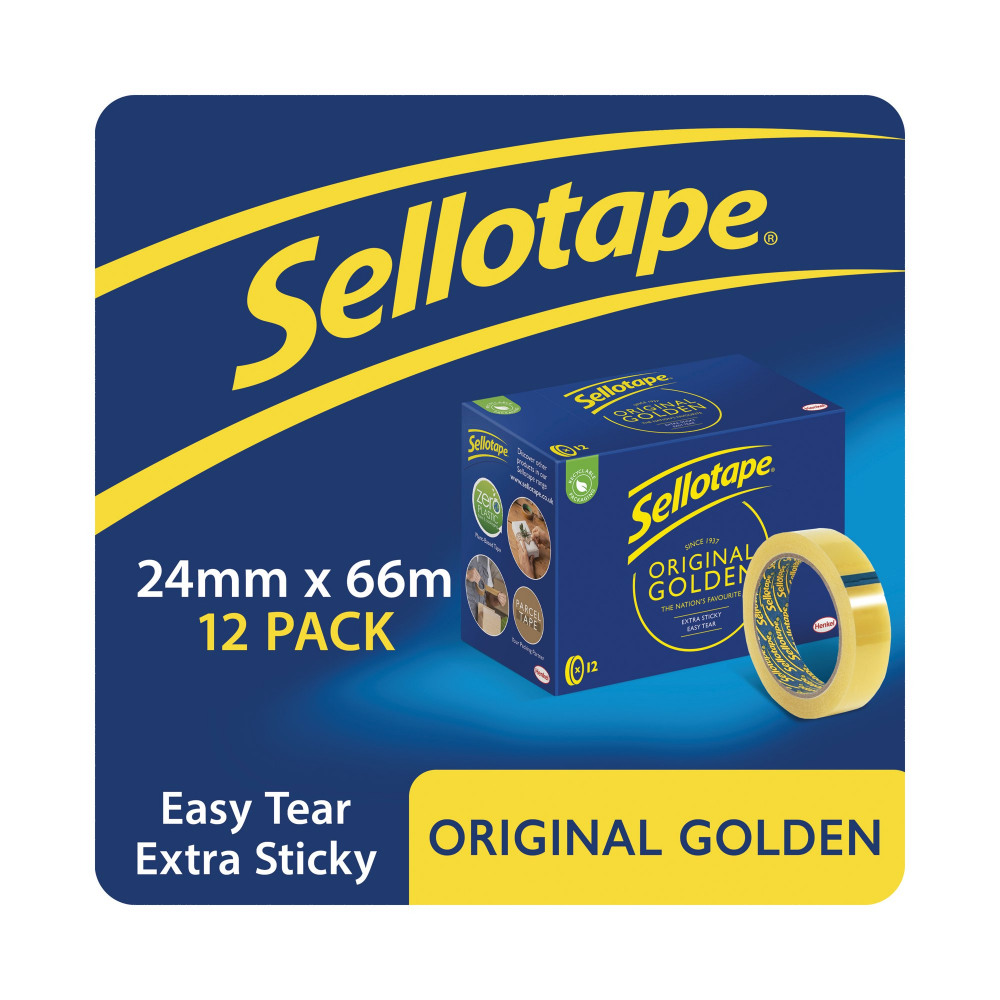 SELLOTAPE GOLDEN TAPE 24MMX66M PK12