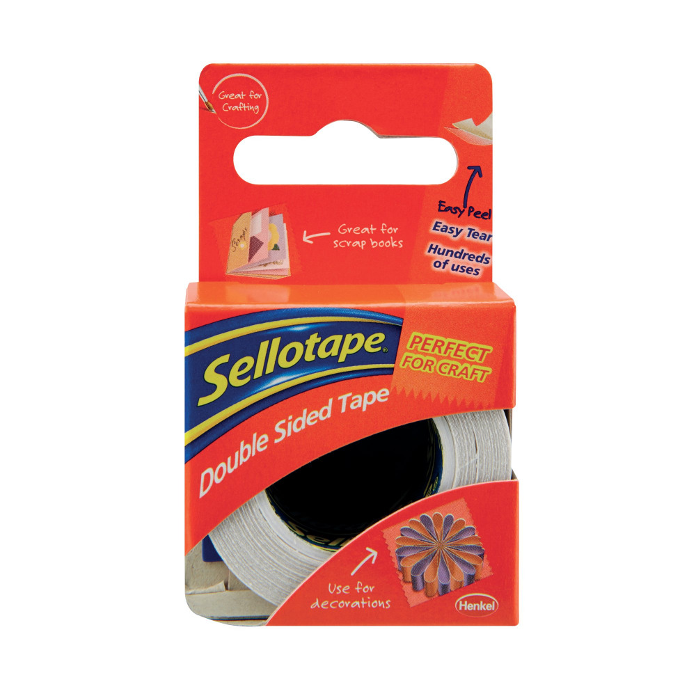 SELLOTAPE DBL SIDED 15MM TAPE PK12
