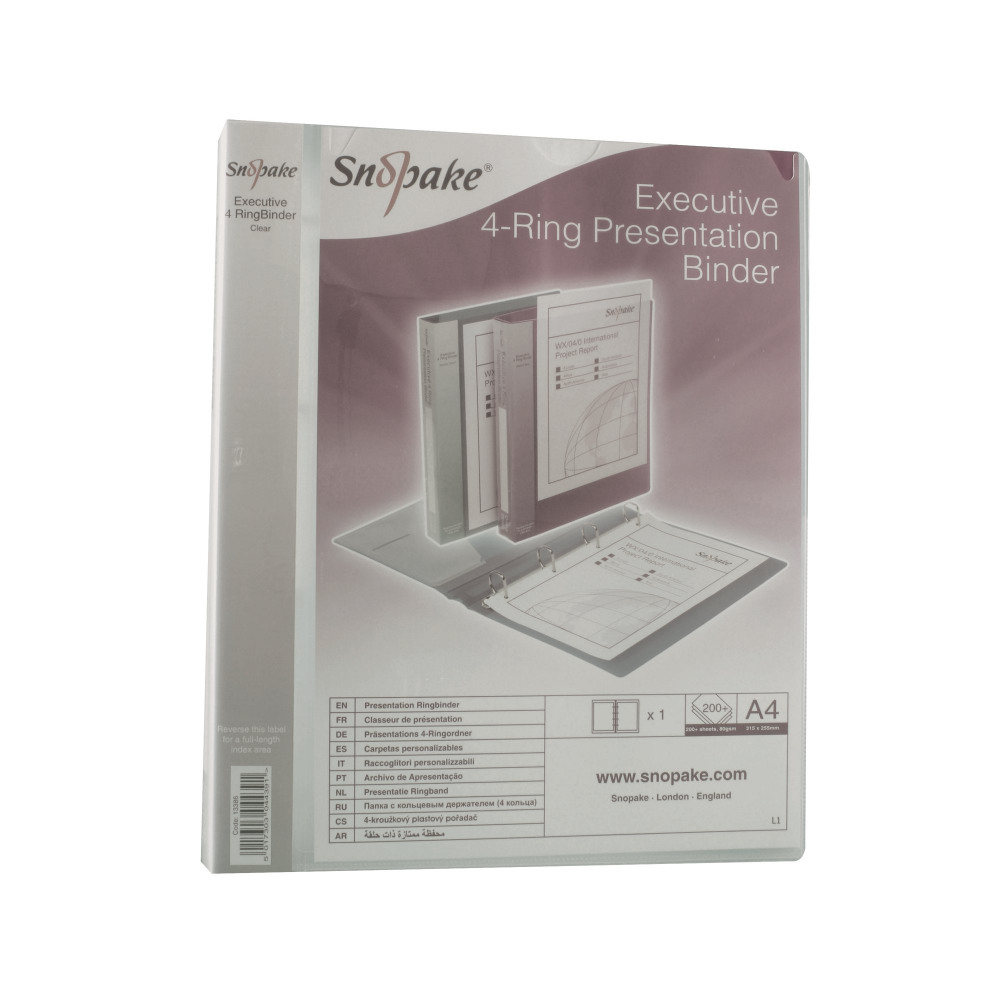 SNOPAKE EXEC PRES 4D RBDR A4 CLEAR