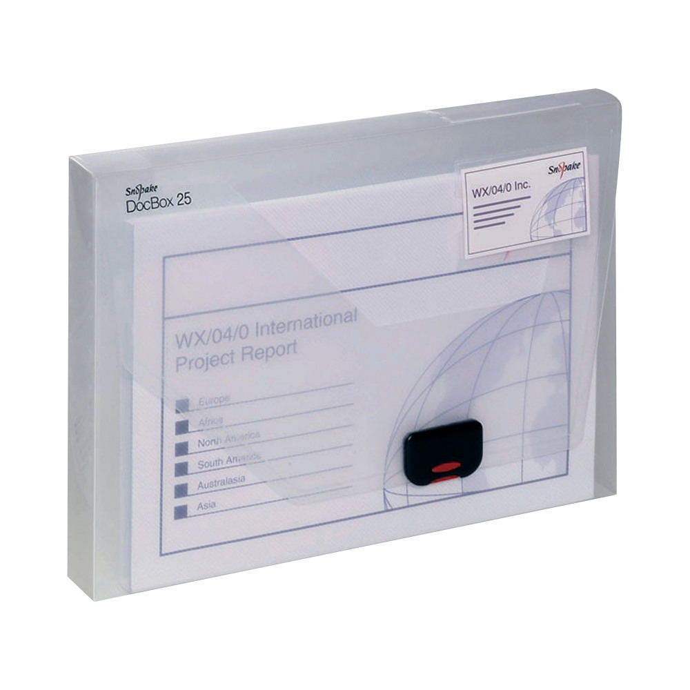 SNOPAKE A4 25MM CLEAR DOCUMENT BOX