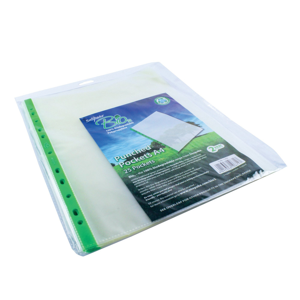 SNOPAKE BIO PUNCHED POCKETS CLR PK25