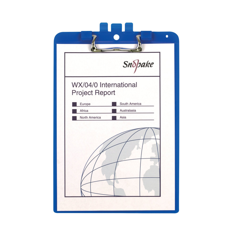 SNOPAKE CLPB WITH PEN HLDR A4 BLUE