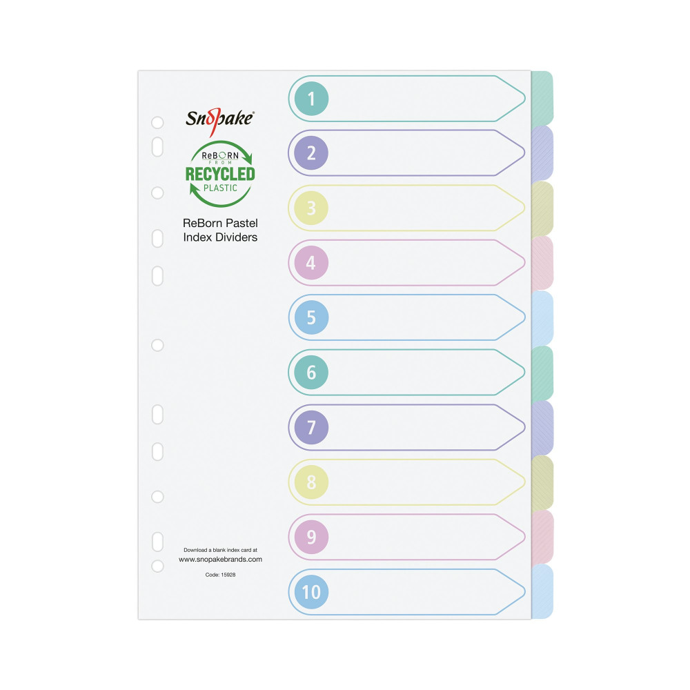 REBORN INDEX DIVIDERS 10-PART PK5